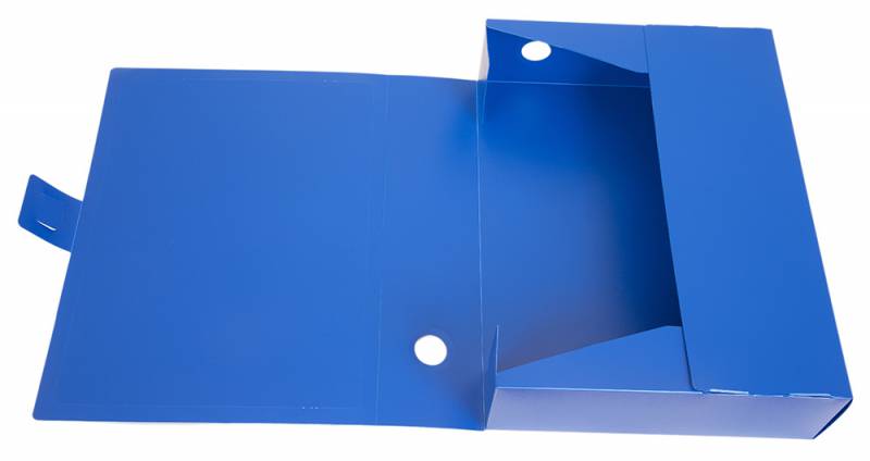 Короб архивный вырубная застежка Бюрократ -BA100/08BLUE пластик 0.8мм корешок 100мм 330x245мм синий