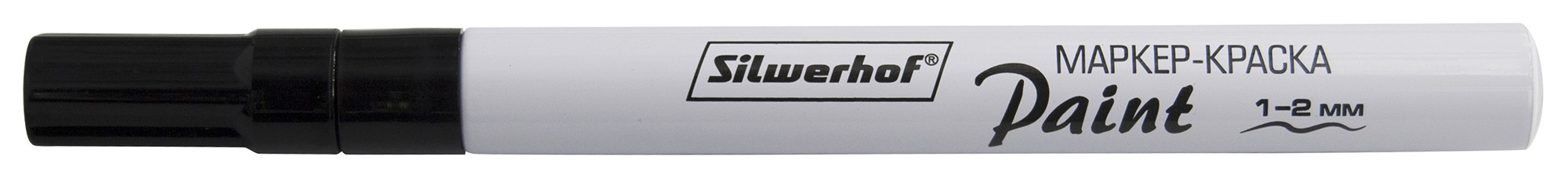 Маркер лаковый Silwerhof Paint пулевидный пиш. наконечник 1-2мм металический корпус черный