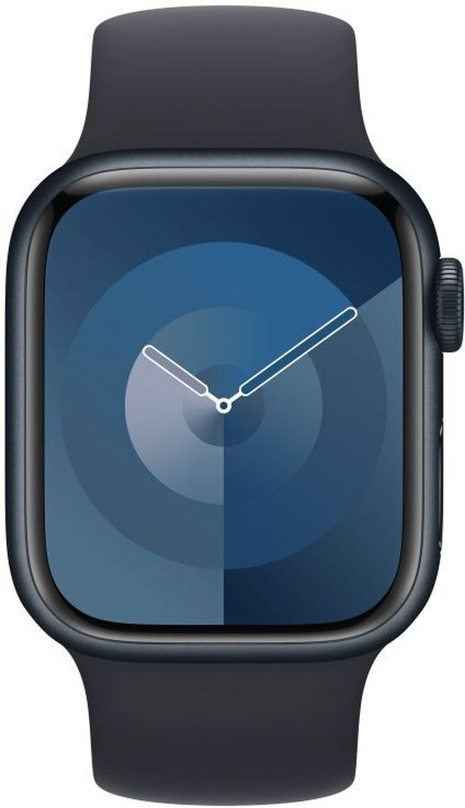 Смарт-часы Apple Watch Series 9 A2978 41мм OLED корп.темная ночь Solo Loop рем.темная ночь разм.брасл.:130-200мм (MR9L3LL/A)