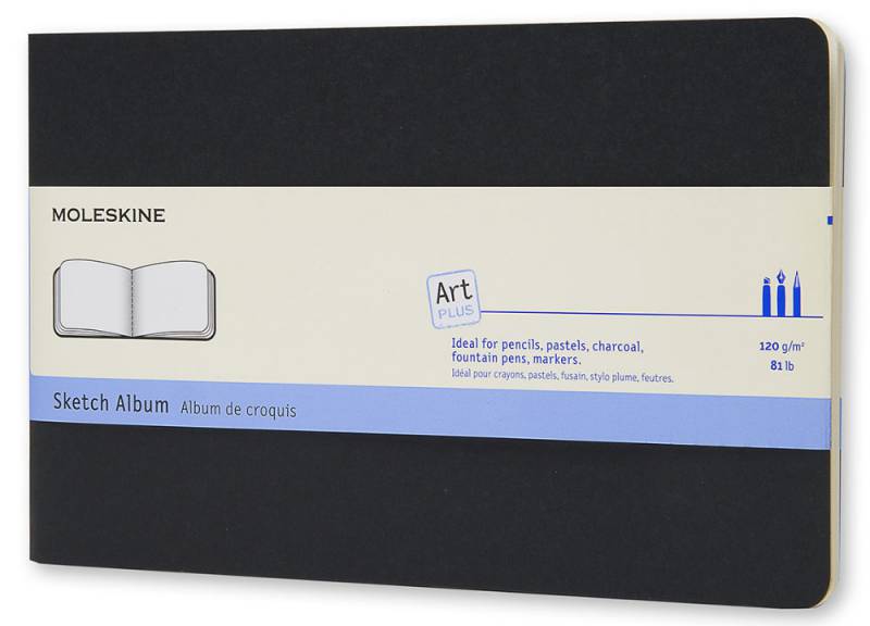 Блокнот для рисования Moleskine ART CAHIER SKETCH ALBUM ARTSKA3 Large 130х210мм обложка картон 88стр. черный