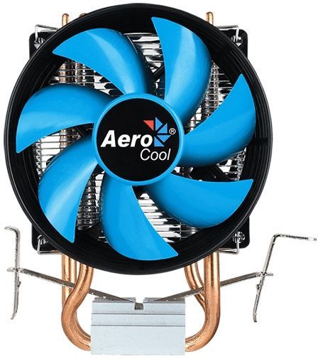 Устройство охлаждения(кулер) Aerocool Verkho 2 Dual Soc-AM5/AM4/1151/1200/2066/1700 черный/синий 4-pin 15-25dB Al+Cu 120W 370gr Ret