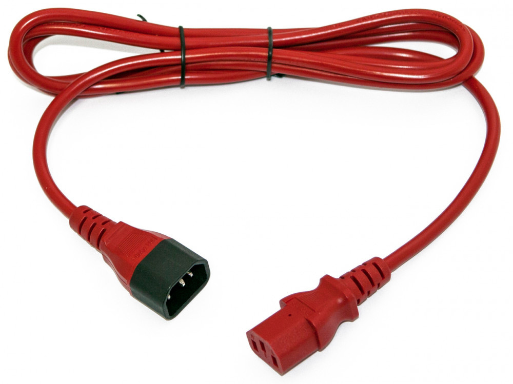 Шнур питания Hyperline PWC-IEC13-IEC14-1.8-RD C13-С14 проводник.:3x0.75мм2 1.8м 250В 10А (упак.:1шт) красный