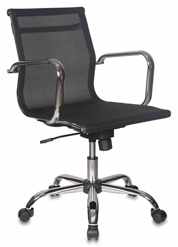 Кресло руководителя Бюрократ CH-993-Low черный M01 сетка низк.спин. крестов. металл хром