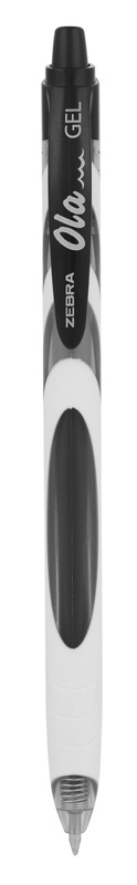 Ручка гелев. автоматическая Zebra Ola (81911) черный d=0.7мм черн. черн. линия 0.5мм резин. манжета