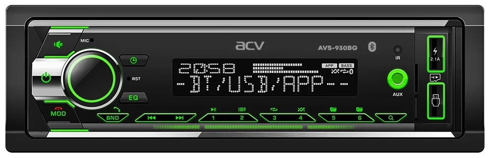 Автомагнитола ACV AVS-930BG 1DIN 4x50Вт ПДУ (37986)