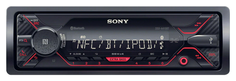 Автомагнитола Sony DSX-A410BT 1DIN 4x55Вт v3.0 RDS