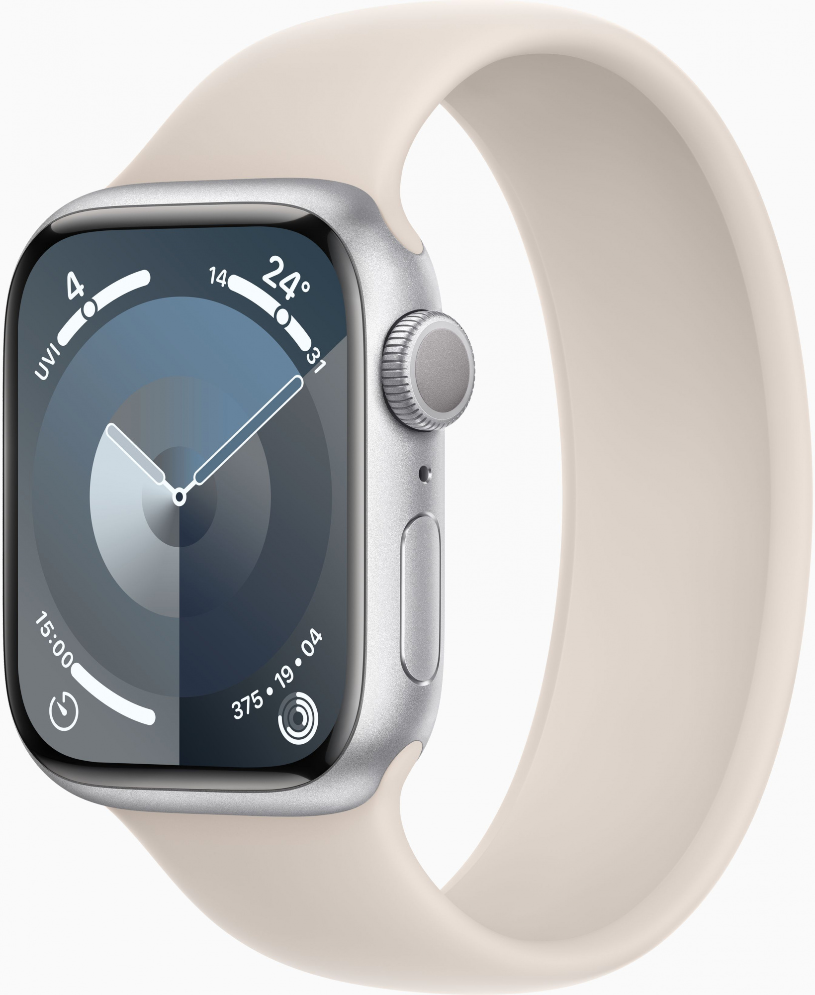 Смарт-часы Apple Watch Series 9 A2978 41мм OLED корп.серебристый Solo Loop рем.сияющая звезда разм.брасл.:130-180мм (MR9M3LL/A)