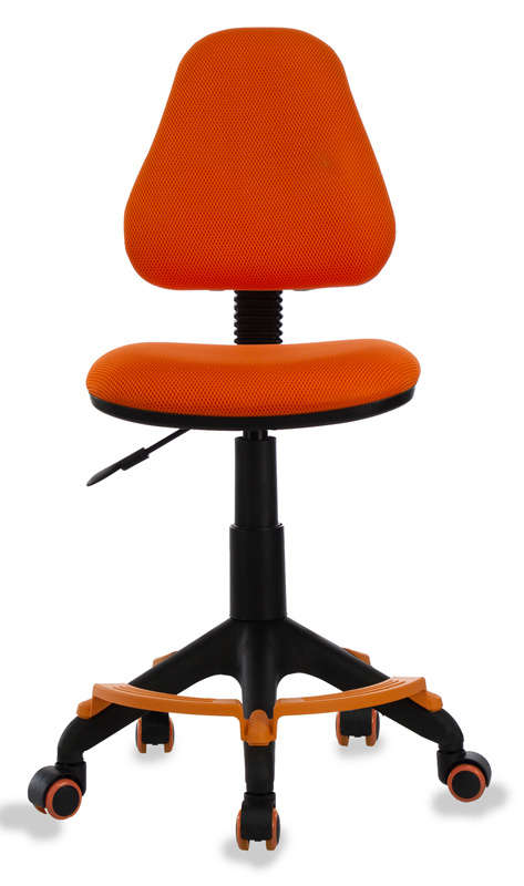 Кресло детское Бюрократ KD-4-F оранжевый TW-96-1 крестов. пластик подст.для ног