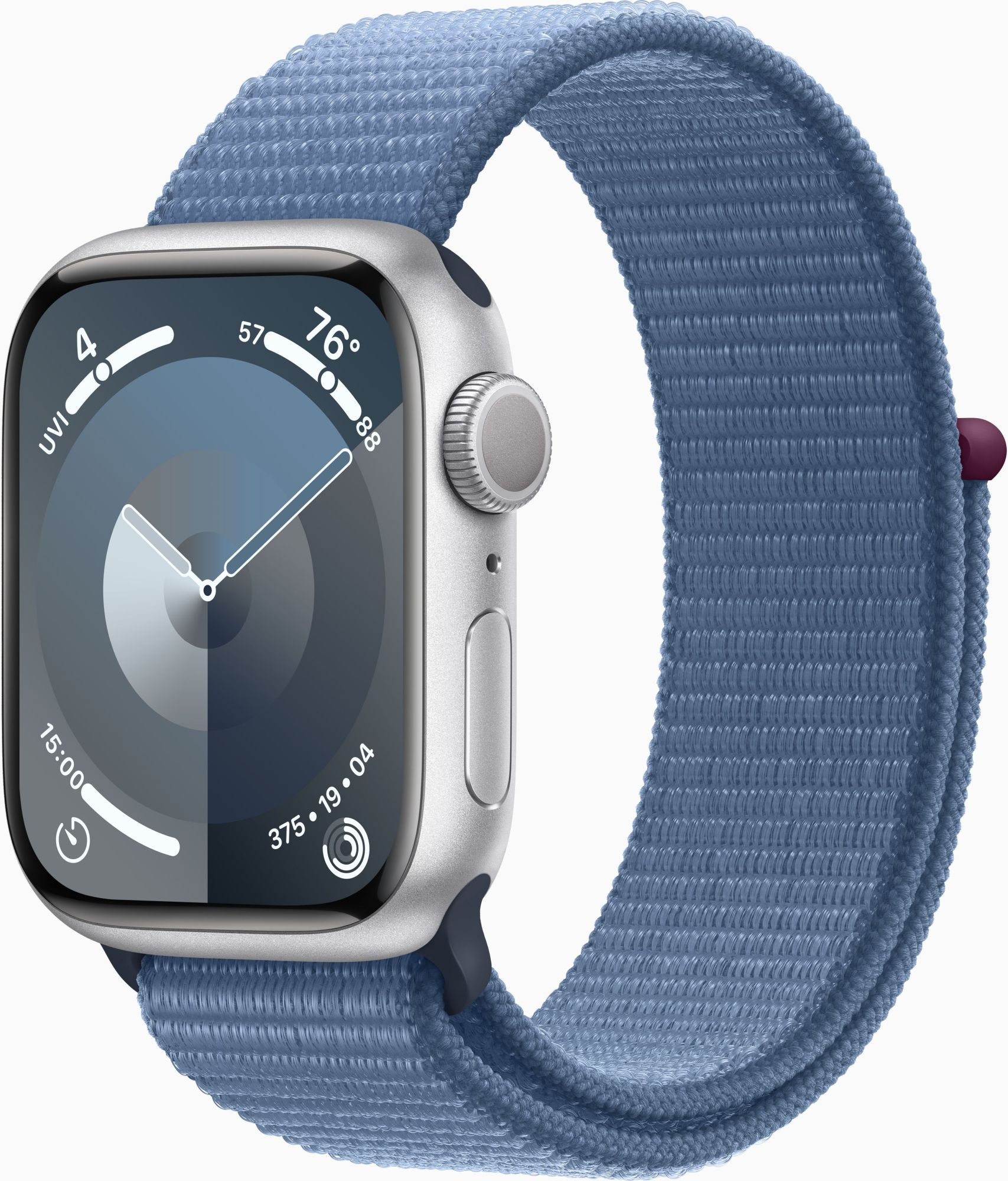 Смарт-часы Apple Watch Series 9 A2978 41мм OLED корп.серебристый Sport Loop рем.синий разм.брасл.:130-200мм (MR923LL/A)