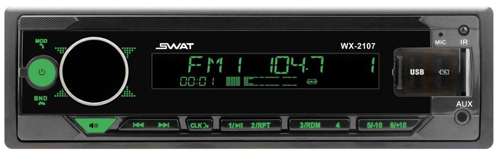 Автомагнитола Swat WX-2107 1DIN 4x50Вт (SWAT WX-2107)