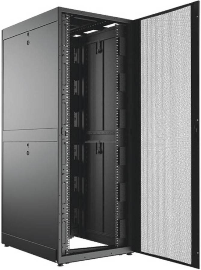 Шкаф серверный C3 Solutions (C3.RF4802) напольный 48U 600x1200мм пер.дв.перфор. задн.дв.перфор. 2 бок.пан. направл.под закл.гайки 1400кг черный 150кг 2249мм сталь