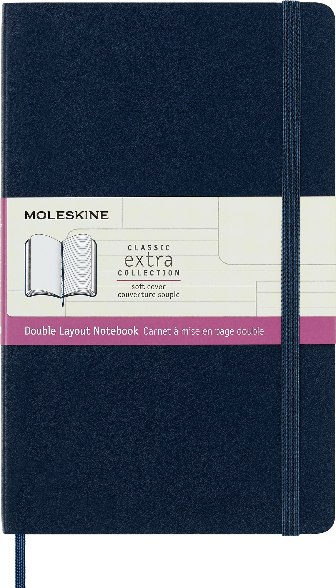 Блокнот Moleskine CLASSIC SOFT DOUBLE NB313SB20 Large 130х210мм 192стр. линейка мягкая обложка синий