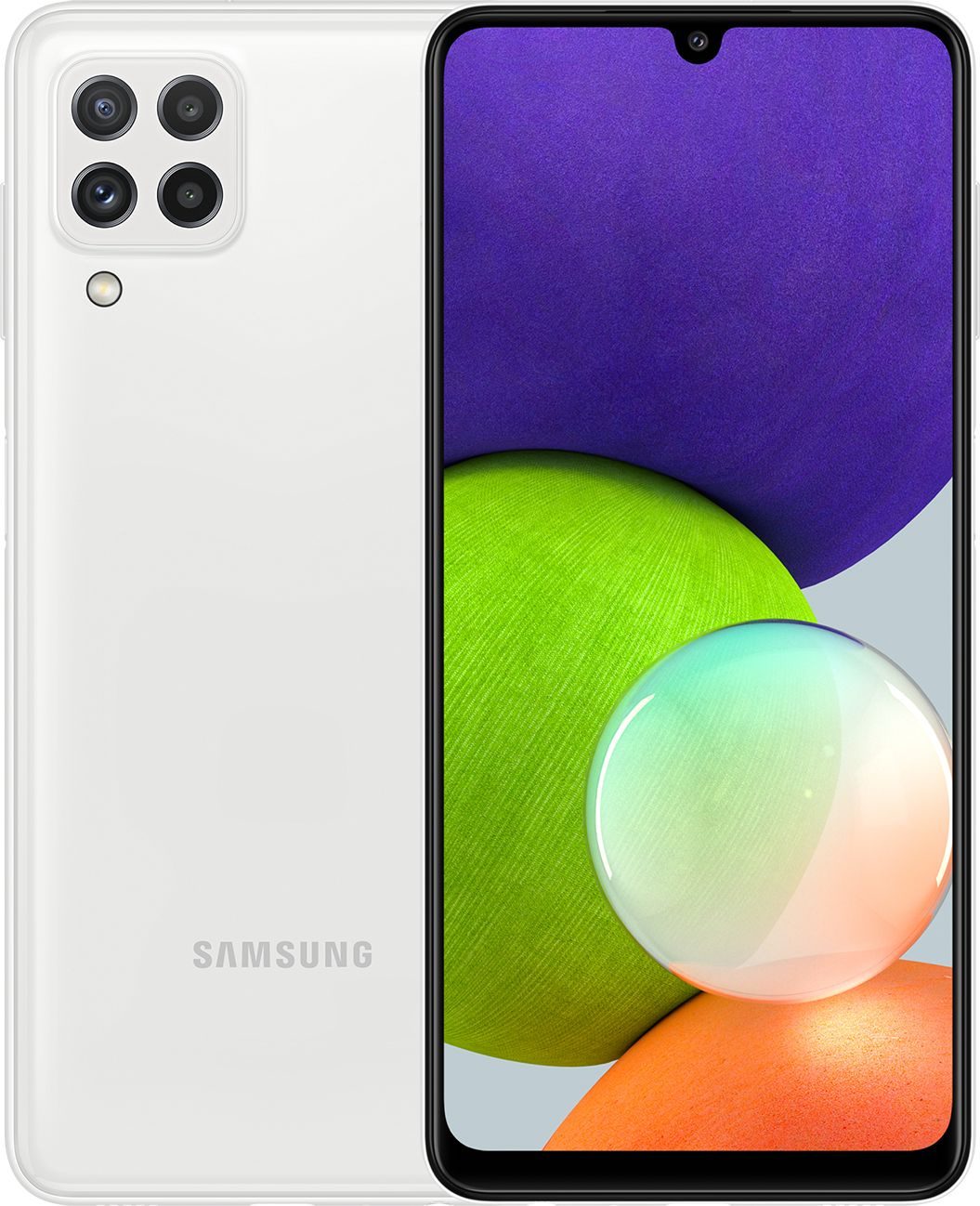 Смартфон Samsung SM-A225F Galaxy A22 64Gb 4Gb белый моноблок 3G 4G 2Sim 6.4" 720x1600 Android 11 48Mpix 802.11 b/g/n/ac NFC GPS GSM900/1800 GSM1900 TouchSc microSD max1024Gb