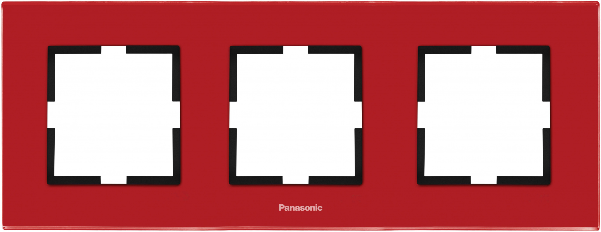 Рамка Panasonic Karre Plus WKTF08033GC-RU 3x горизонтальный монтаж стекло бордовый (упак.:1шт)