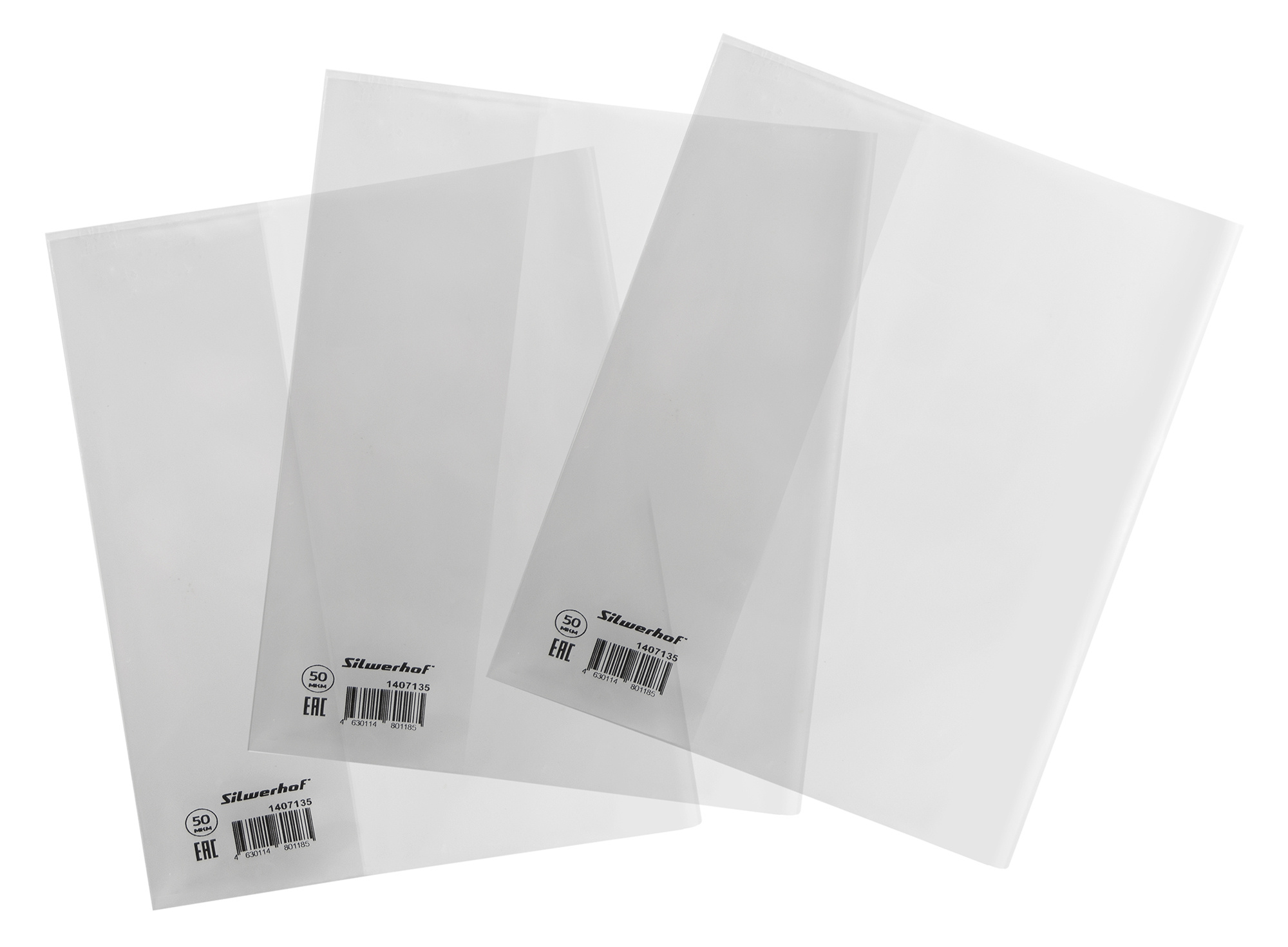 Обложка Silwerhof 50100 для тетради/дневника ПП 50мкм гладкая прозр. 210x345мм