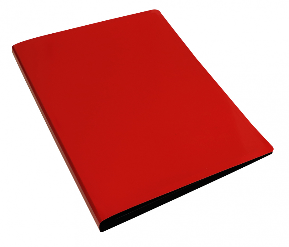 Папка метал.зажим Бюрократ DeLuxe DL07CRED A4 пластик 0.7мм кор.27мм красный