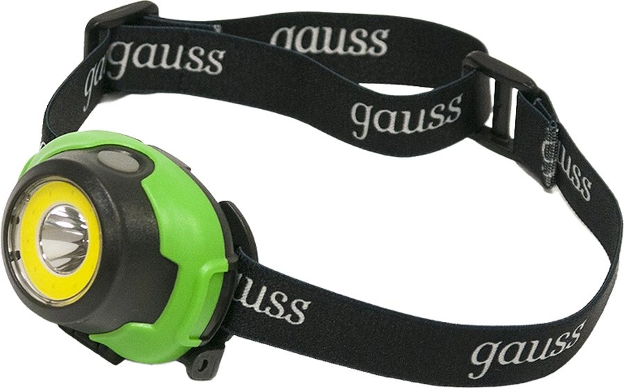 Фонарь налобный Gauss GFL303 черный/зеленый 4Вт лам.:светодиод. AAAx3 (GF303)