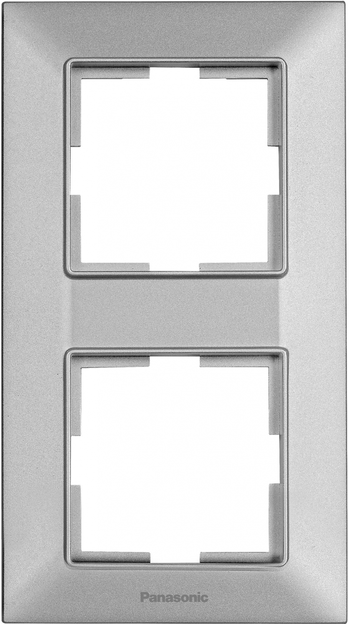 Рамка Panasonic Arkedia Slim WNTF08122SL-RU 2x вертикальный монтаж пластик серебристый (упак.:1шт)