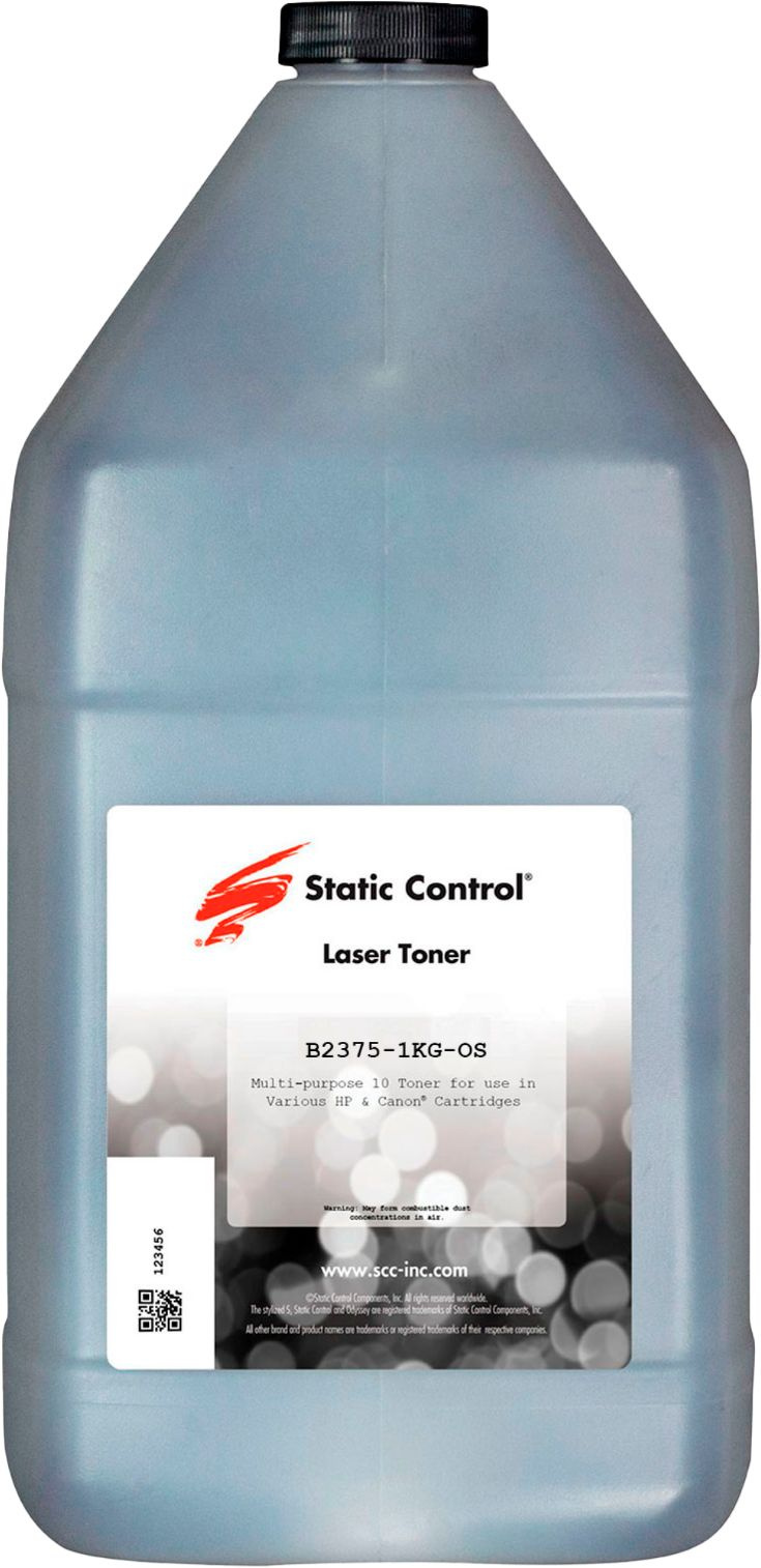 Тонер Static Control B2375-1KG-OS черный флакон 1000гр. для принтера Brother HL-2375