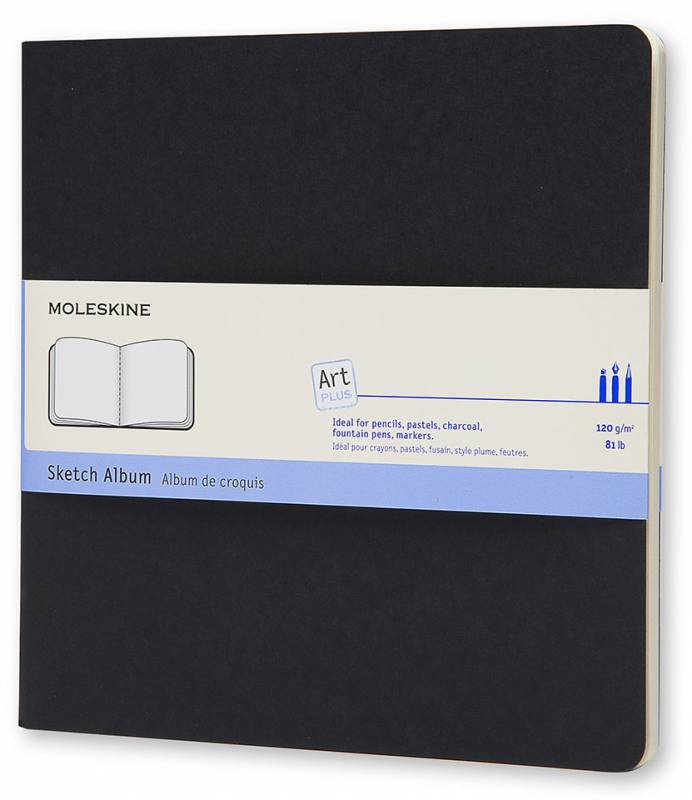 Блокнот для рисования Moleskine ART CAHIER SKETCH ALBUM ARTSKA5 190x190мм обложка картон 88стр. черный