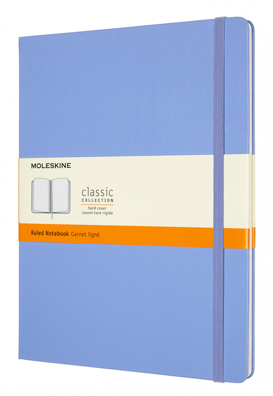 Блокнот Moleskine CLASSIC QP090B42 XLarge 190х250мм 192стр. линейка твердая обложка голубая гортензия