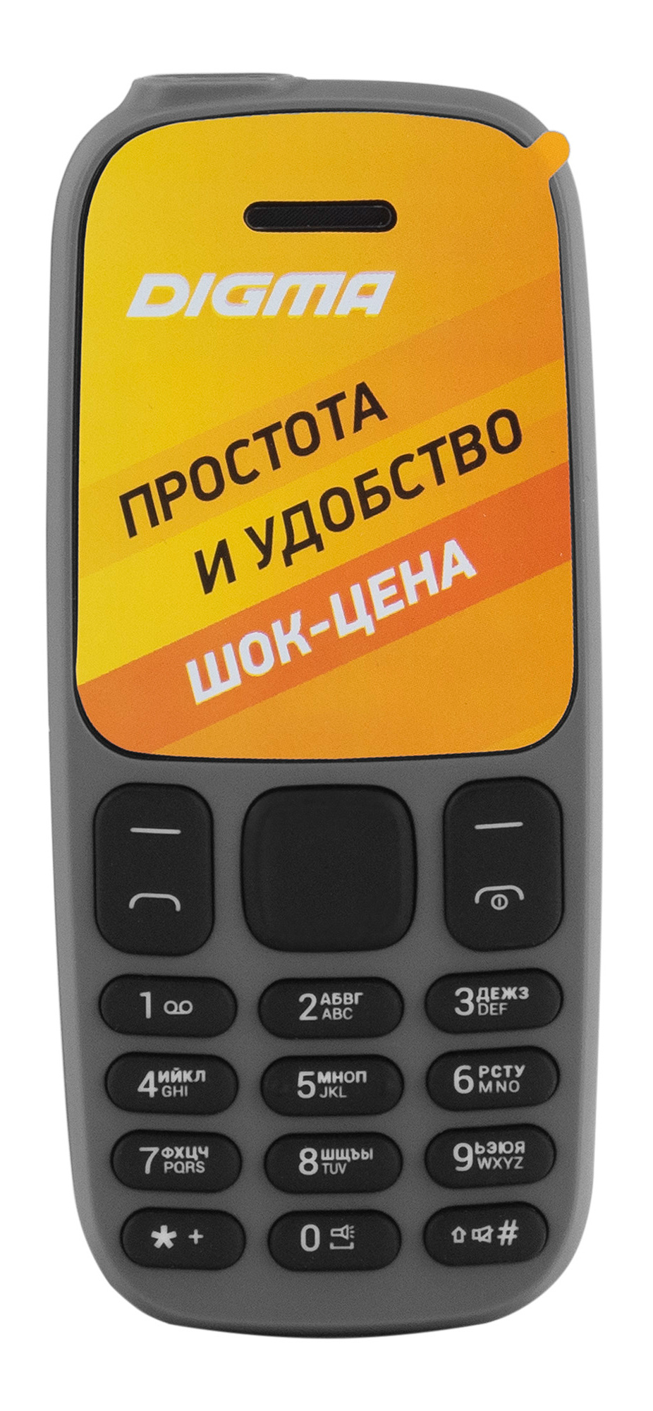 Мобильный телефон Digma A106 Linx 32Mb серый моноблок 2Sim 1.44" 68x98 GSM900/1800
