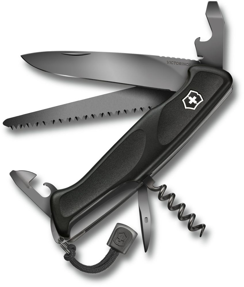 Нож перочинный Victorinox RangerGrip Onyx (0.9563.C31P) 130мм 12функц. черный подар.коробка