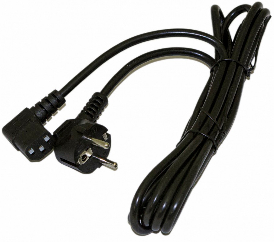 Шнур питания Hyperline PWC-IEC13A-SHM-1.0-BK Schuko-C13 проводник.:3x0.75мм2 1м 10А (упак.:1шт) черный