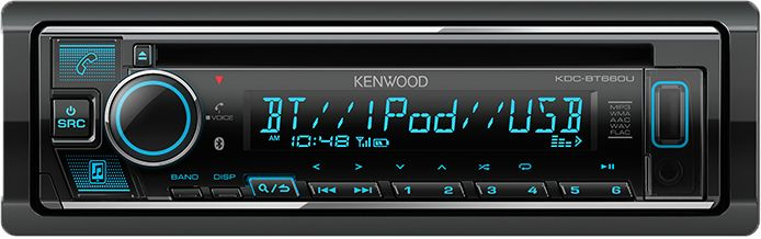 Автомагнитола Kenwood KDC-BT660U 1DIN 4x45Вт v4.2 DSP 3 RDS