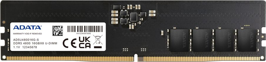 Память DDR5 16GB 4800MHz A-Data AD5U480016G-S RTL PC5-38400 CL40 DIMM 288-pin 1.1В single rank Ret