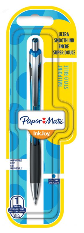 Ручка шариков. автоматическая Paper Mate InkJoy 550 RT (1956418) d=1мм син. черн. блистер резин. манжета автом.