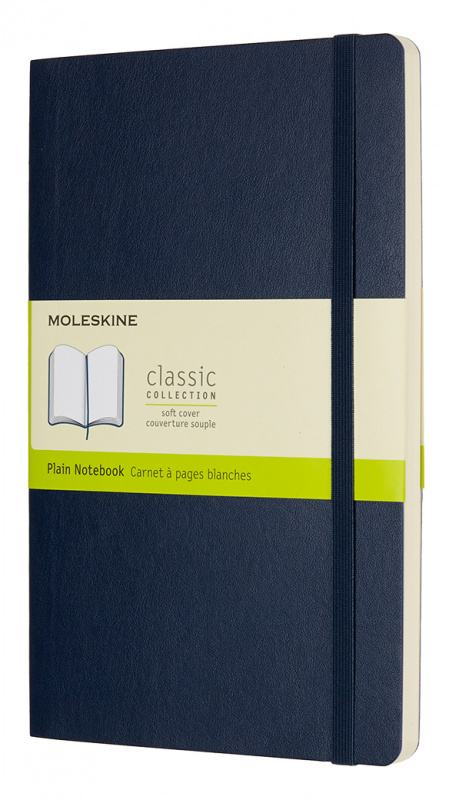 Блокнот Moleskine CLASSIC SOFT QP618B20 Large 130х210мм 192стр. нелинованный мягкая обложка синий сапфир