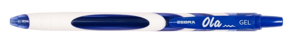 Ручка гелев. автоматическая Zebra Ola (81912) синий d=0.7мм син. черн. линия 0.5мм резин. манжета