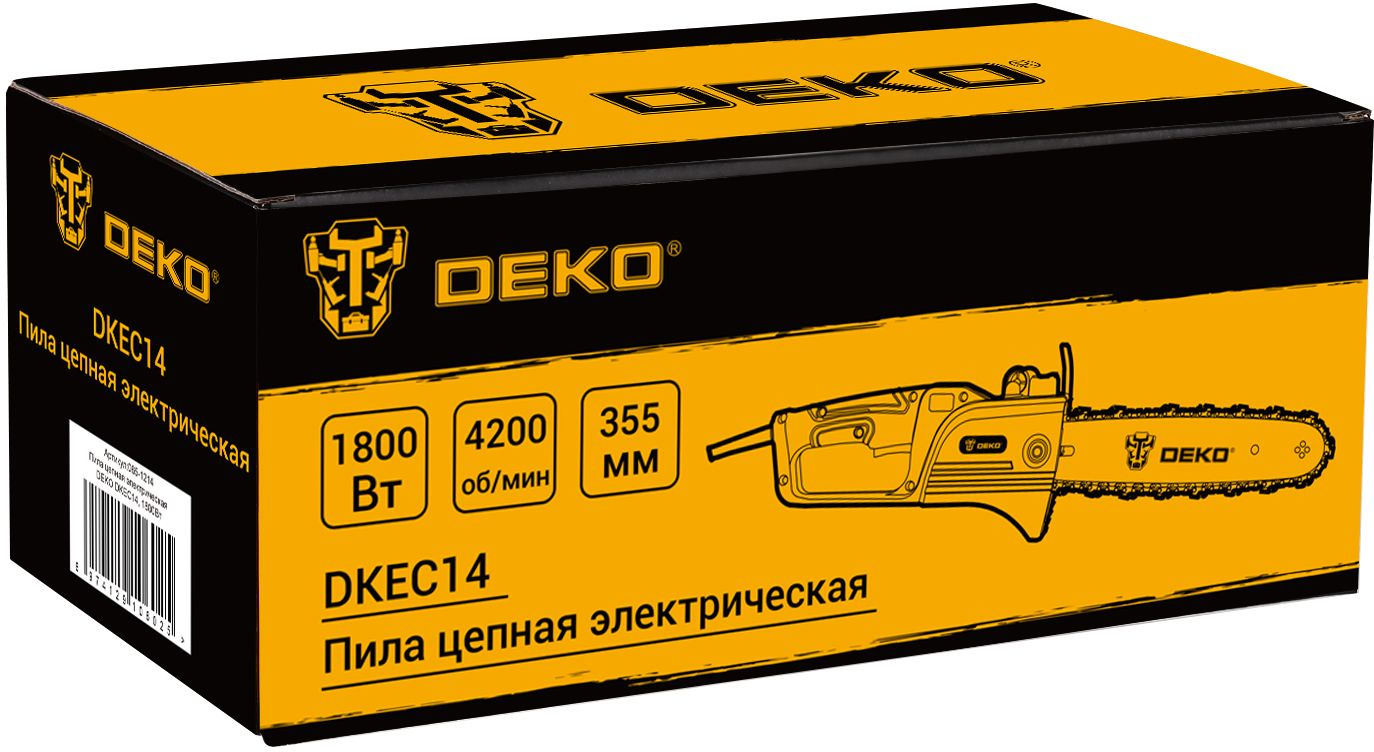 Электрическая цепная пила Deko DKEC14 1800Вт дл.шины:14" (35cm) (065-1214)