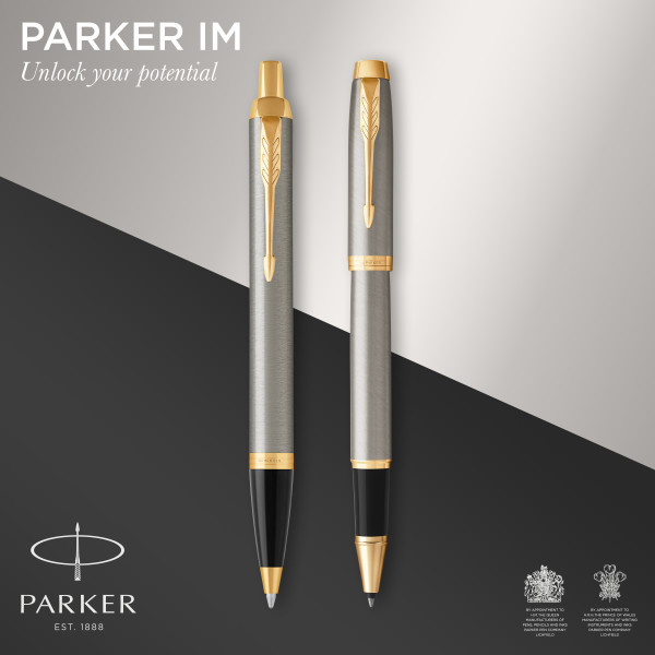 Набор ручек Parker IM Core TK223 (CW2093217) Brushed Metal GT подар.кор. ручка роллер, ручка шариковая сменный стержень 1стерж. кругл.