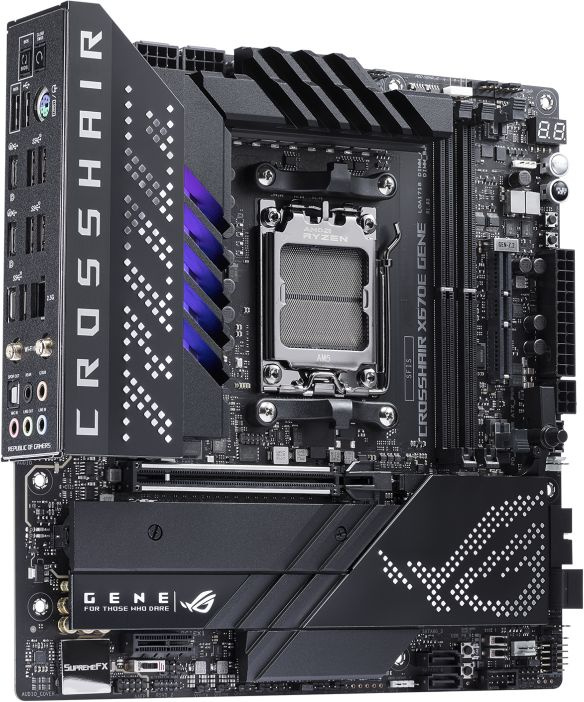 Материнская плата Asus ROG CROSSHAIR X670E GENE SocketAM5 AMD X670 2xDDR5 mATX AC`97 8ch(7.1) 2.5Gg RAID