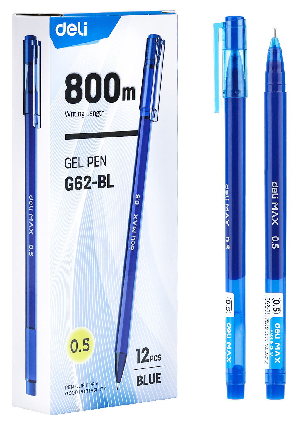 Ручка гелев. Deli MaX EG62-BL синий d=0.5мм син. черн.