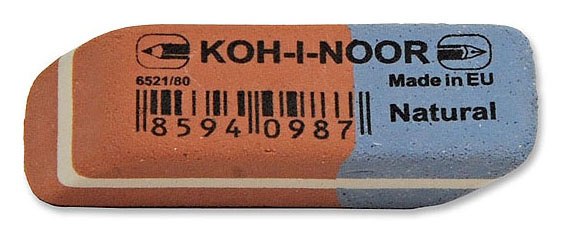 Ластик Koh-I-Noor 6521 6521080006KDRU прямоугольный 41х14х8мм каучук двусторонний