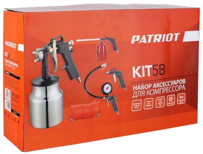 Набор пневмоинструментов Patriot KIT 5В компл.:5 предметов 450л/мин