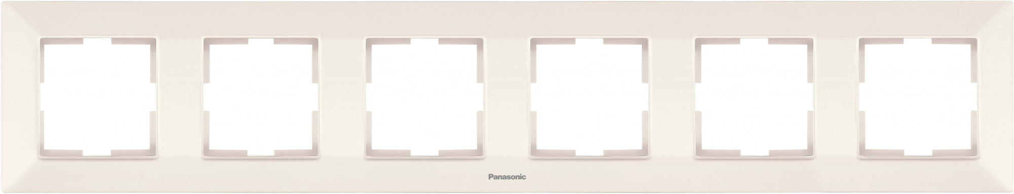 Рамка Panasonic Arkedia Slim WNTF08062BG-RU 6x горизонтальный монтаж пластик бежевый (упак.:1шт)