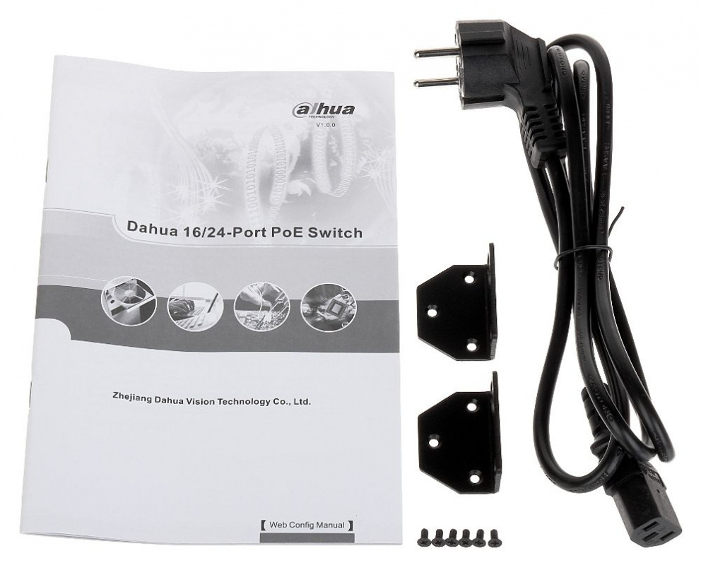 Коммутатор Dahua DH-PFS4226-24ET-360 (L2+) 24x100Мбит/с 2x1Гбит/с 2xКомбо(1000BASE-T/SFP) 22PoE+ 2PoE++ 360W управляемый