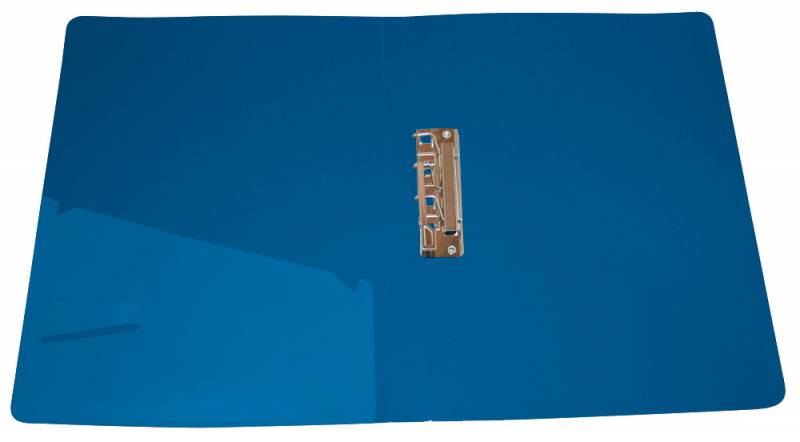 Папка метал.зажим Бюрократ -PZ07CBLUE A4 пластик 0.7мм внут.и торц.карм синий