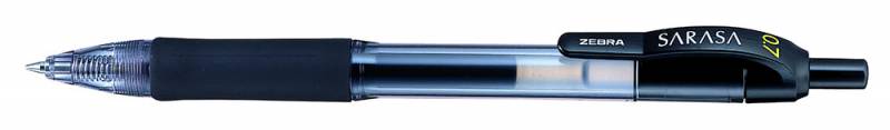 Ручка гелев. автоматическая Zebra Sarasa (46810) черный d=0.7мм черн. черн. сменный стержень линия 0.5мм резин. манжета