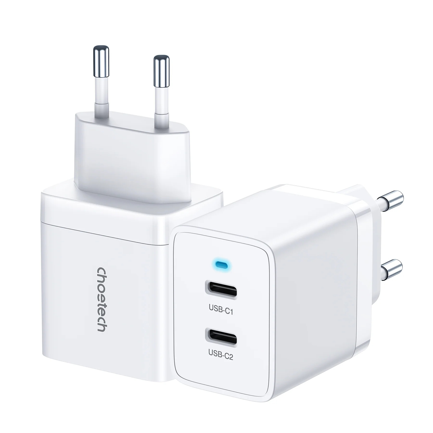 Сетевое зар./устр. Choetech Q5006-EU 40W 3A (PD) 2xUSB type-C универсальное белый (Q5006-EU-WH) Сетевое зар./устр. Choetech Q5006-EU 40W 3A (PD) 2xUSB type-C универсальное белый (Q5006-EU-WH)