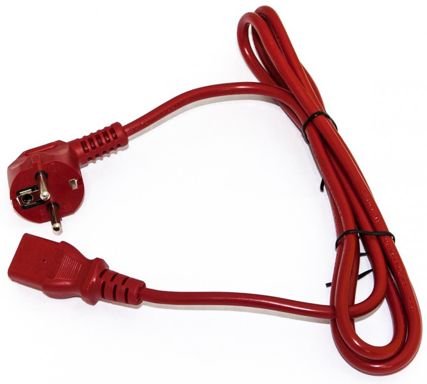 Шнур питания Hyperline PWC-IEC13-SHM-5.0-RD C13-Schuko проводник.:3x0.75мм2 5м 250В 10А (упак.:1шт) красный