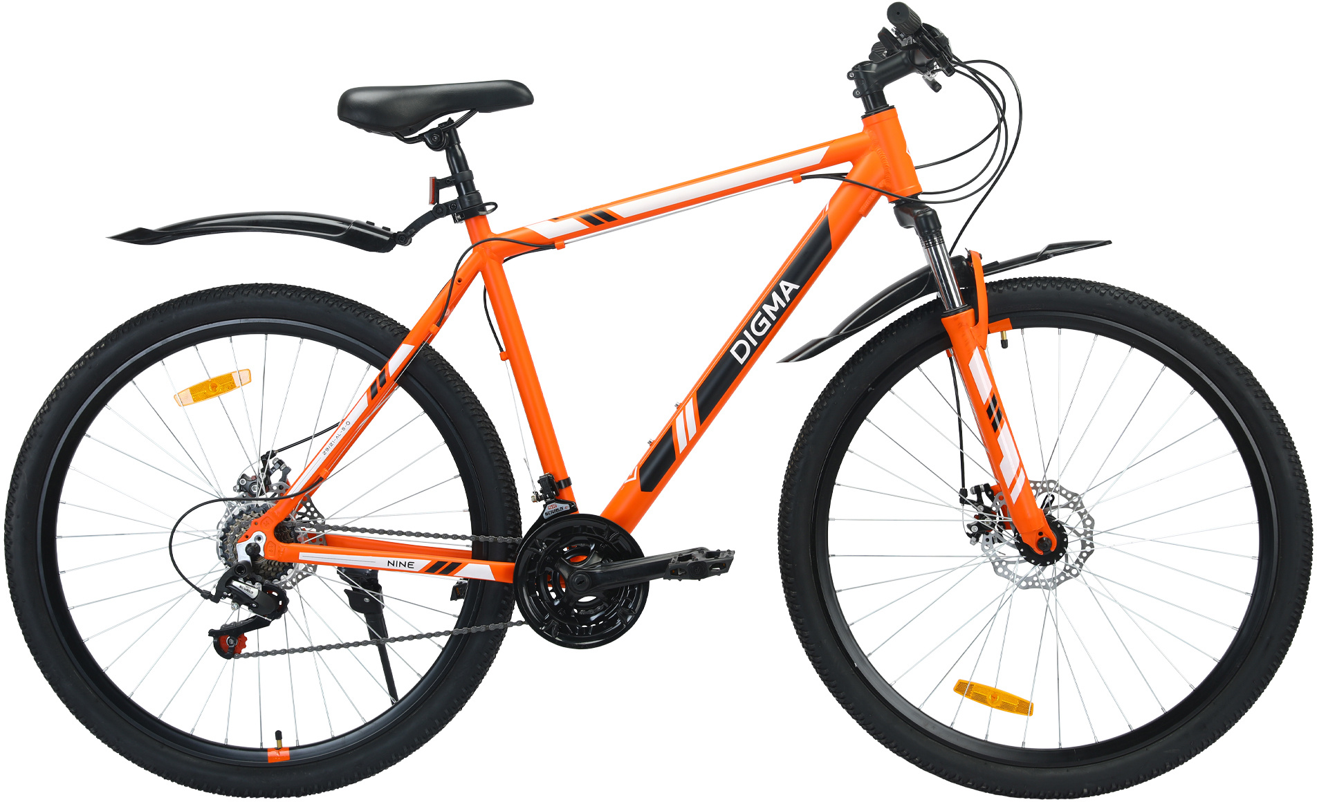 Велосипед Digma Nine горный рам.:21" кол.:29" оранжевый 15.4кг (NINE-29/21-AL-S-O)