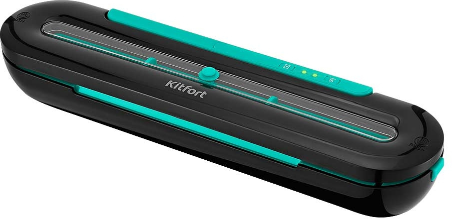 Вакуумный упаковщик Kitfort КТ-1522-3 100Вт черный/бирюзовый