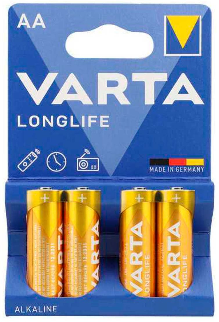 Батарея Varta Longlife LR6 Alkaline AA (4шт) блистер