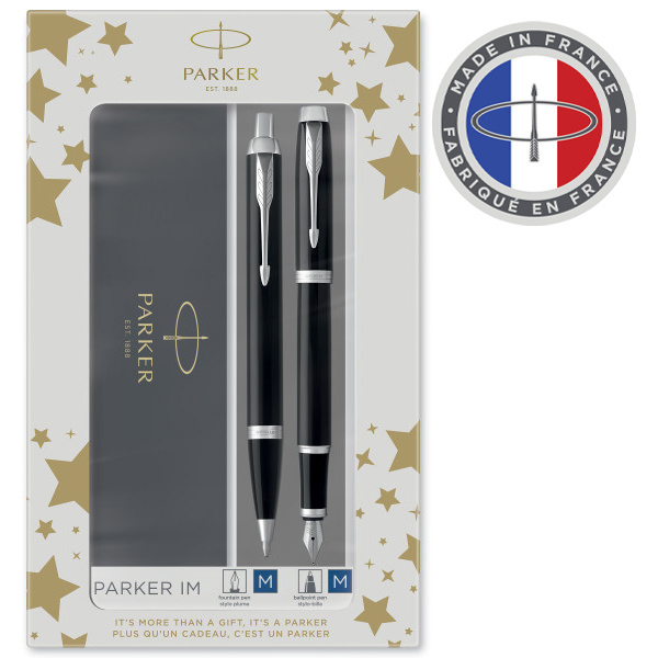 Набор ручек Parker IM Core FK221 (CW2093215) Black CT сталь нержавеющая подар.кор. ручка перьевая, ручка шариковая