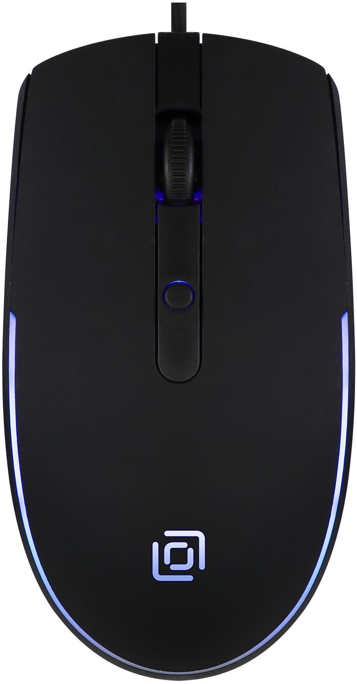 Мышь Оклик 100M черный оптическая (1600dpi) USB для ноутбука (4but)